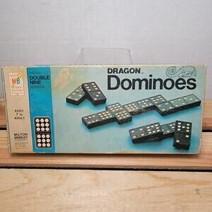 VINTAGE Milton Bradley Double Nine Dragon Dominoes (1970)
